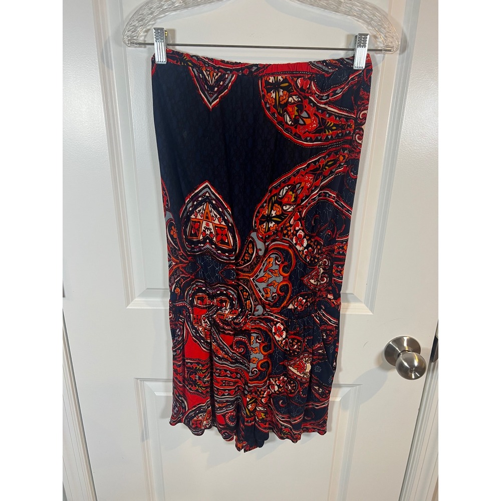 Lascana Womens Romper Strapless Paisley Red Navy Size 38